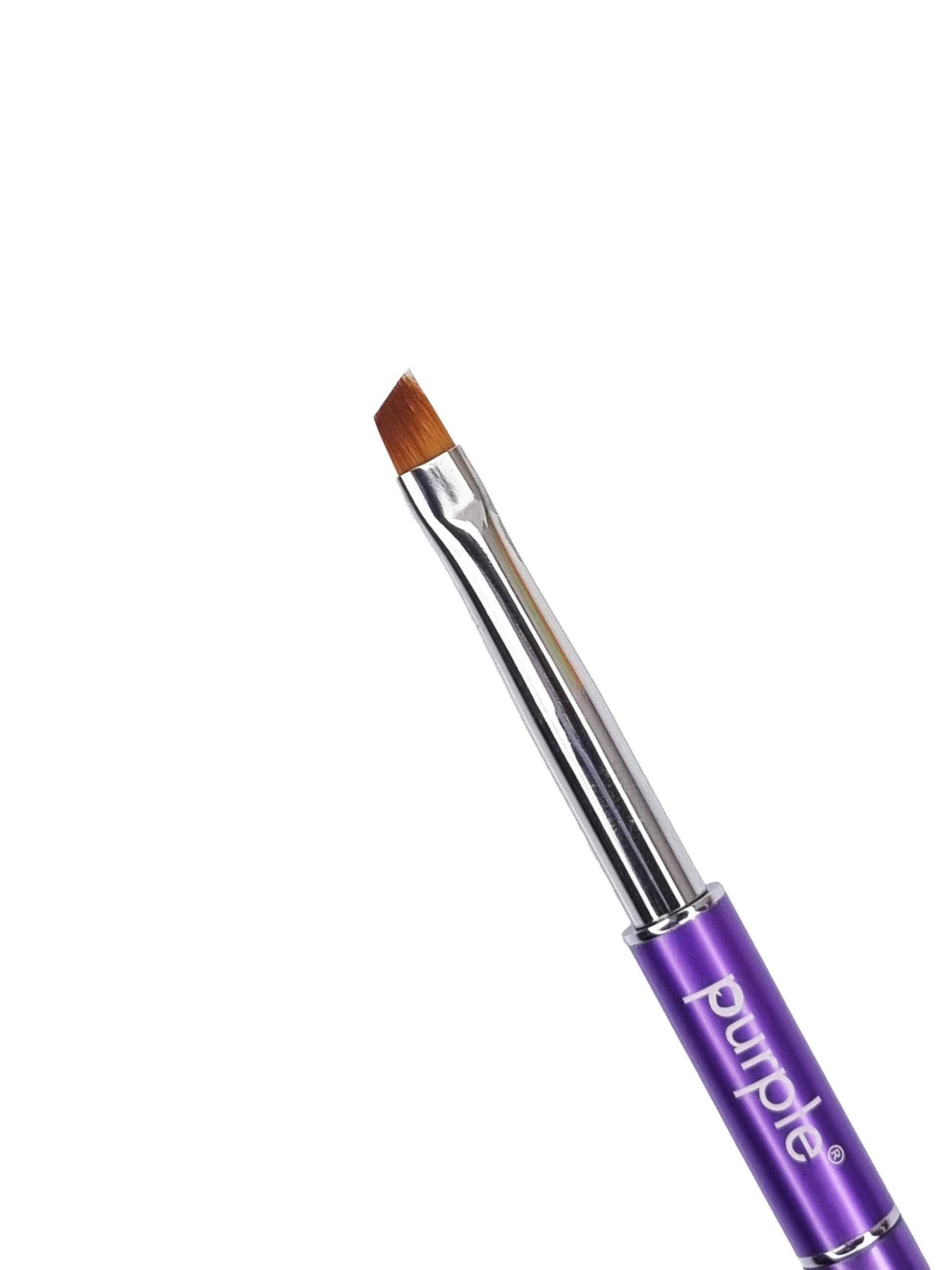 Nylon Slant One Stroke M Brush #4 (metallic handle) - Pipa Cosmetics Purple Professional®