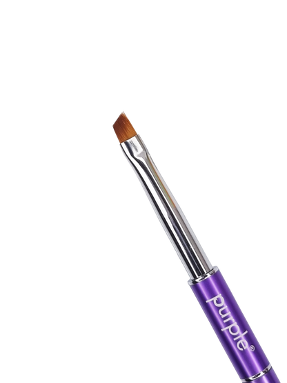 Nylon Slant One Stroke M Brush #4 (metallic handle) - Pipa Cosmetics Purple Professional®