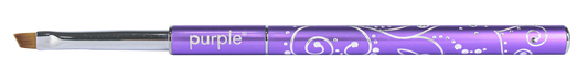 Nylon Slant One Stroke M Brush #4 (metallic handle) - Pipa Cosmetics Purple Professional®