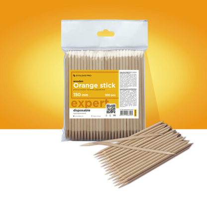 Orange stick STALEKS PRO for manicure, wooden 150 mm (100 pcs) - Pipa Cosmetics Staleks Pro