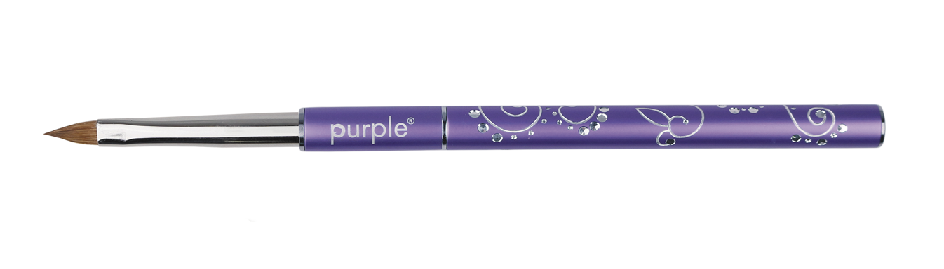 Oval 3D and Acrilic Brush #4 (metallic handle) - Pipa Cosmetics Purple Professional®