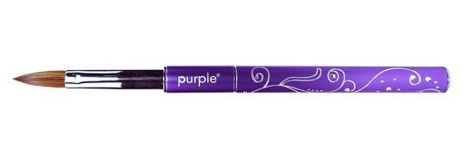 Oval Acrylic Brush 100% Brush #8 (metallic handle) - Pipa Cosmetics Purple Professional®