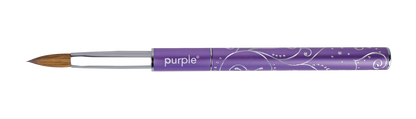 Oval Acrylic Brush 100% Kolinsky #8 (metallic handle) - Pipa Cosmetics Purple Professional®