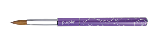 Oval Acrylic Brush 100% Kolinsky #8 (metallic handle) - Pipa Cosmetics Purple Professional®