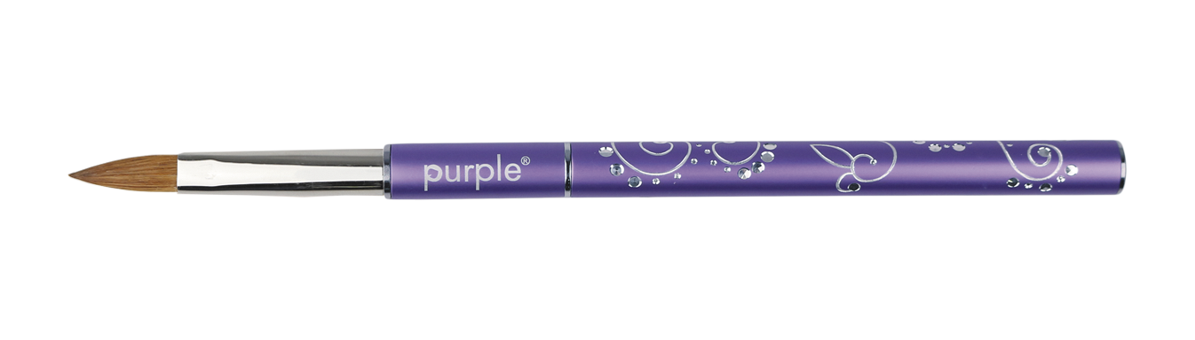 Oval Acrylic Brush 75% Kolinsky #8 (metallic handle) - Pipa Cosmetics Purple Professional®