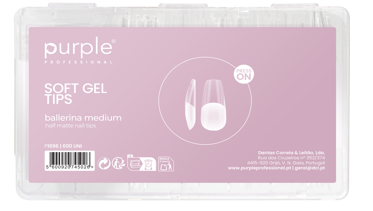 Soft Gel Tips Press On - Ballerina - Medium Half Matte - Pipa Cosmetics