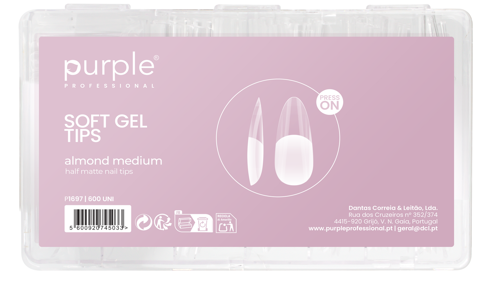 Magic Gel Tips Press On - Almond - Medium Half Matte - Pipa Cosmetics