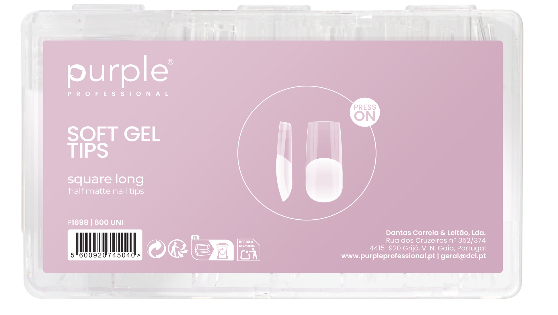 Magic Gel Tips Press On - Square - Medium Half Matte - Pipa Cosmetics