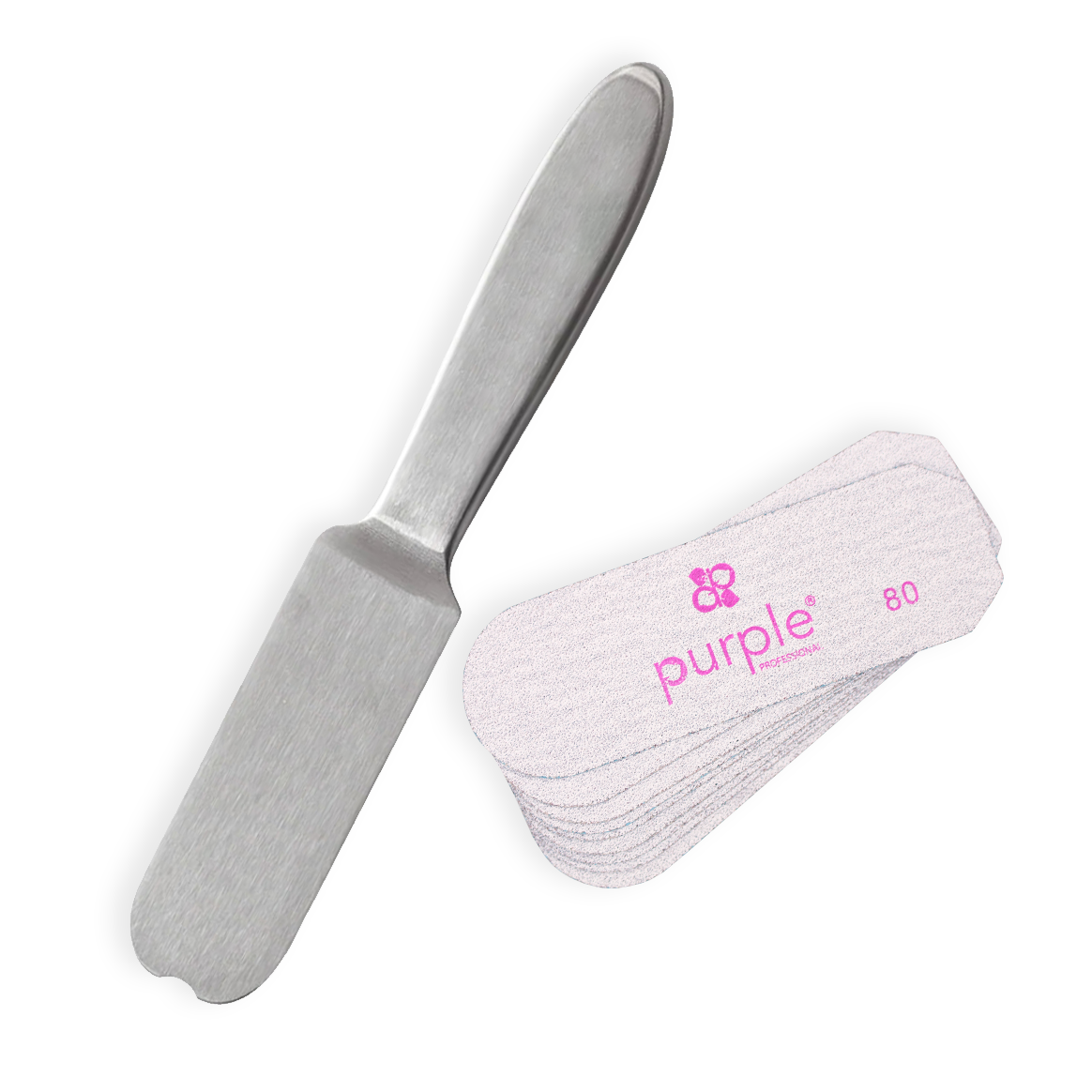 Stainless Steel Pedicure File With 10 Sandpaper Refills