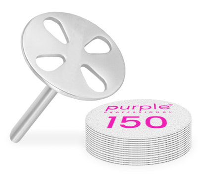 Metallic Base of Circular Adhesive Discs 20mm for Pedicure (1 uni + 50 uni Refills 50gr)