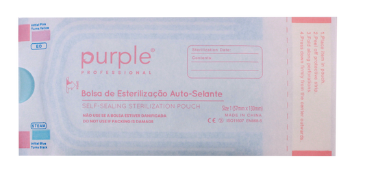 Self-Sealing Sterilization Pouches Size 1 - 57mmx130mm