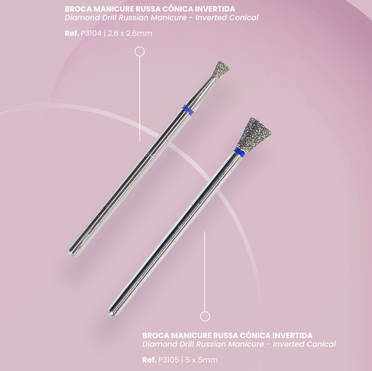 Russian Manicure Nail Drill - Inverted Cone 5x5mm (medium)
