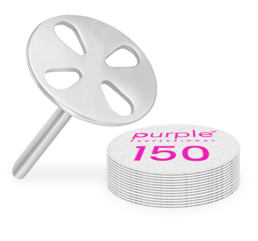 Metallic Base of Circular Adhesive Discs 20mm for Pedicure (1 uni + 50 uni Refills 50gr)