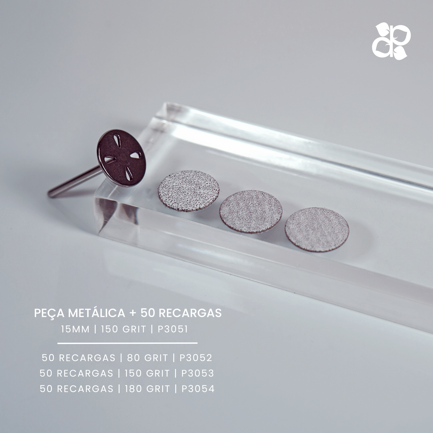 Metalen basis van ronde kleefschijven 15 mm voor pedicure