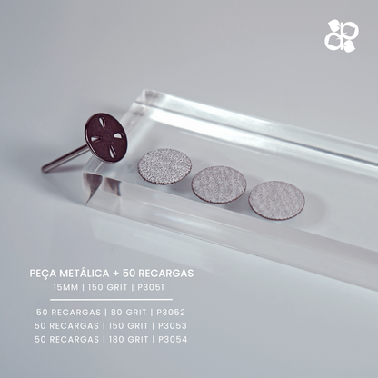 Metalen basis van ronde kleefschijven 15 mm voor pedicure