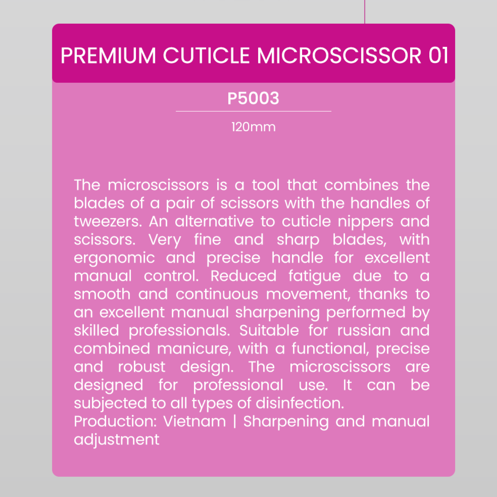 Premium Cuticle Microscissor 01 120mm Japanese Stainless Steel - Pipa Cosmetics Purple Professional®