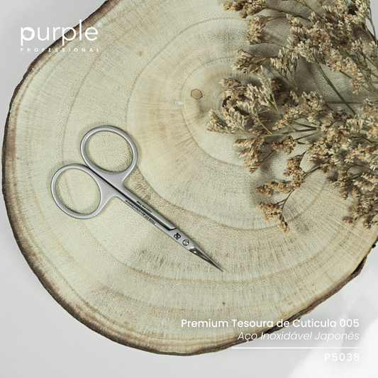 Premium Cuticle Scissor 005 95mm Hooked Point 22,5mm - Pipa Cosmetics Purple Professional®