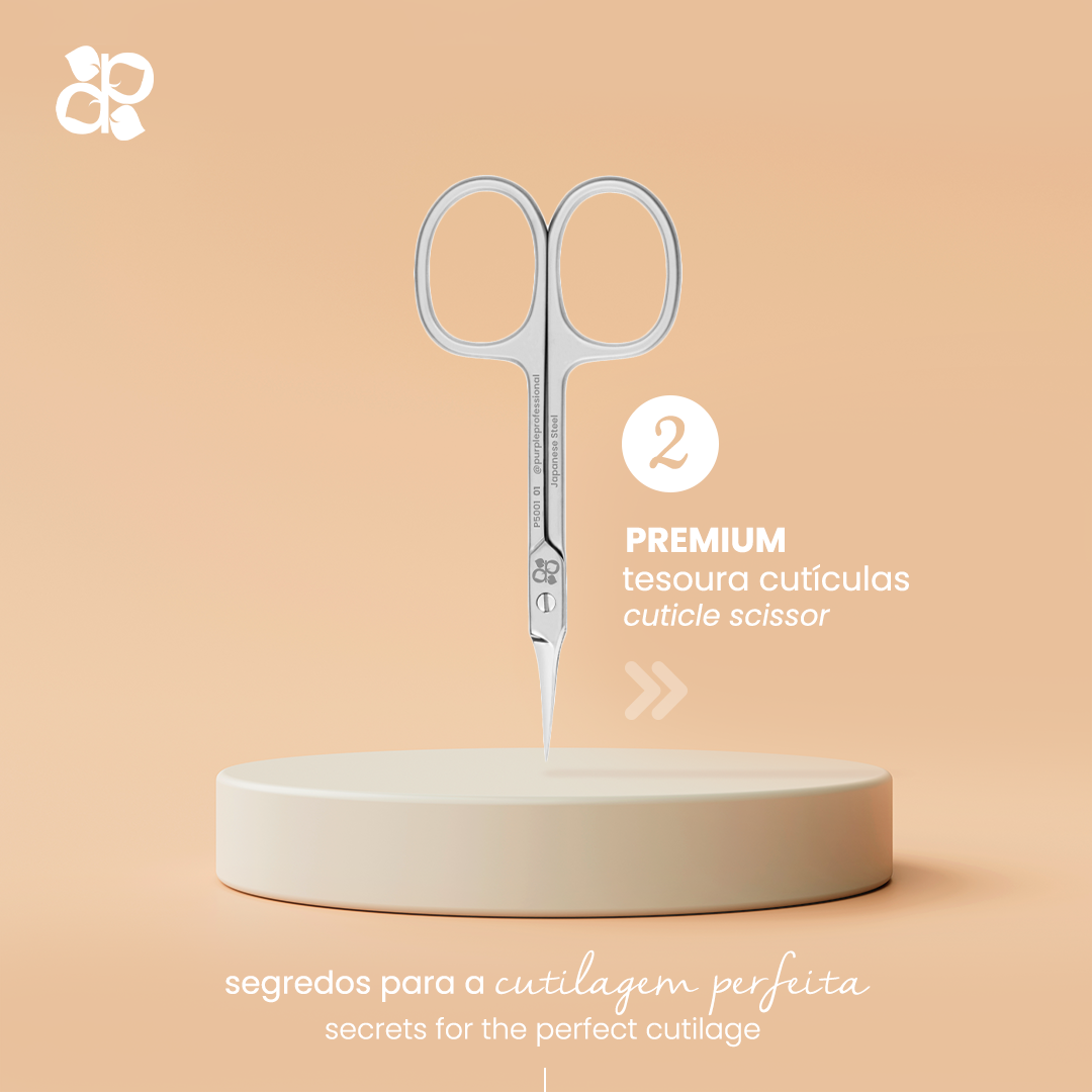 Premium Cuticle Scissor 01 96mm (japanese stainless steel) - Pipa Cosmetics Purple Professional®