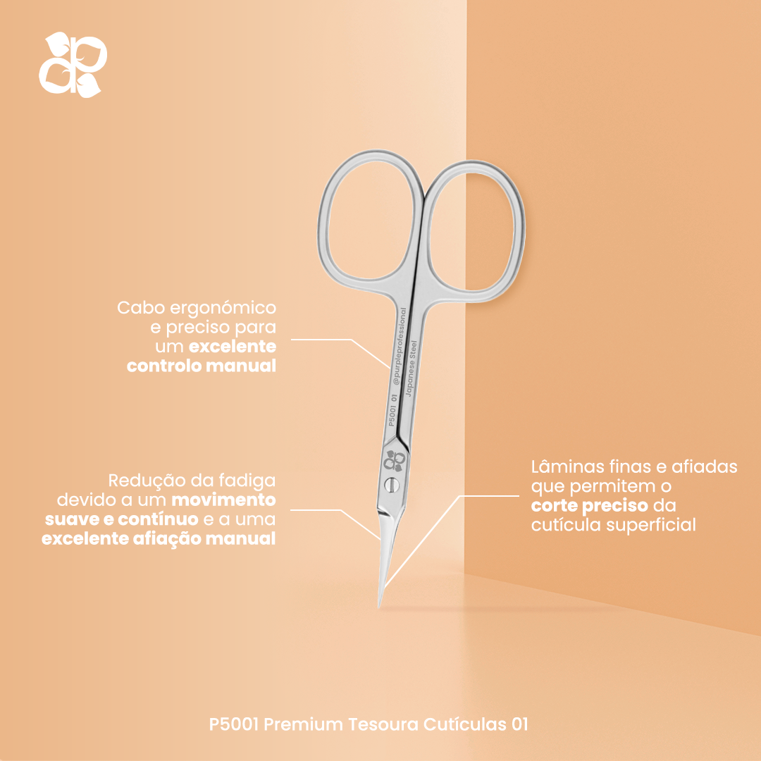 Premium Cuticle Scissor 01 96mm (japanese stainless steel) - Pipa Cosmetics Purple Professional®