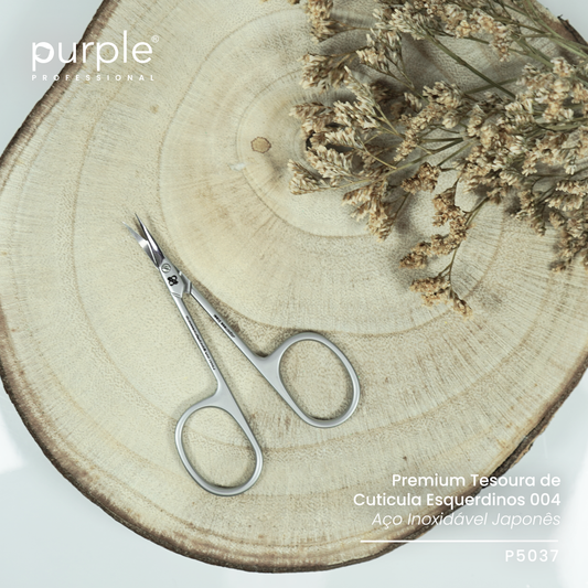 Premium Cuticle Scissor Left-Handed 004 89mm - Pipa Cosmetics Purple Professional®