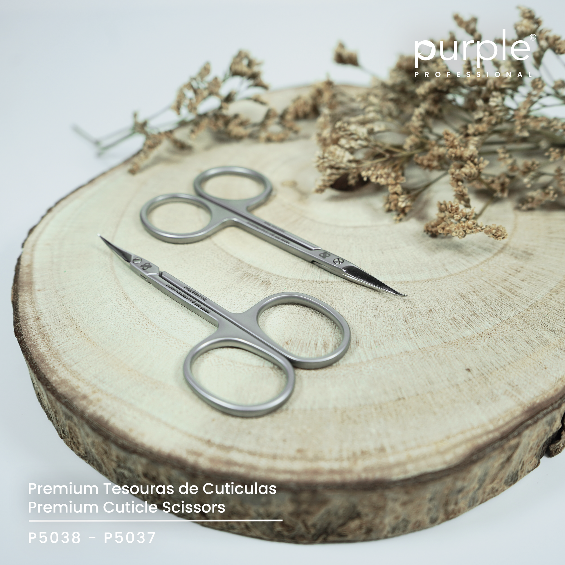 Premium Cuticle Scissor Left-Handed 004 89mm - Pipa Cosmetics Purple Professional®