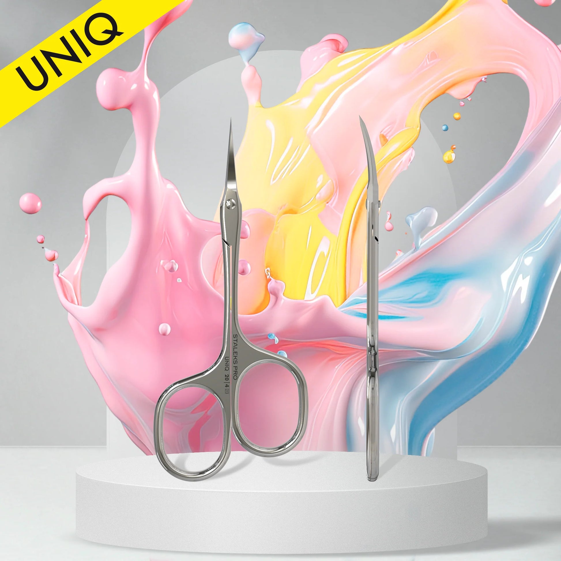 Professional cuticle scissors "Asymmetrical" UNIQ 20 TYPE 4 - Pipa Cosmetics Staleks Pro
