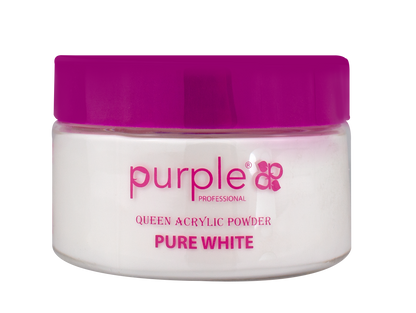 Queen Acrylic Powder Pure White  50gr - Pipa Cosmetics Purple Professional®