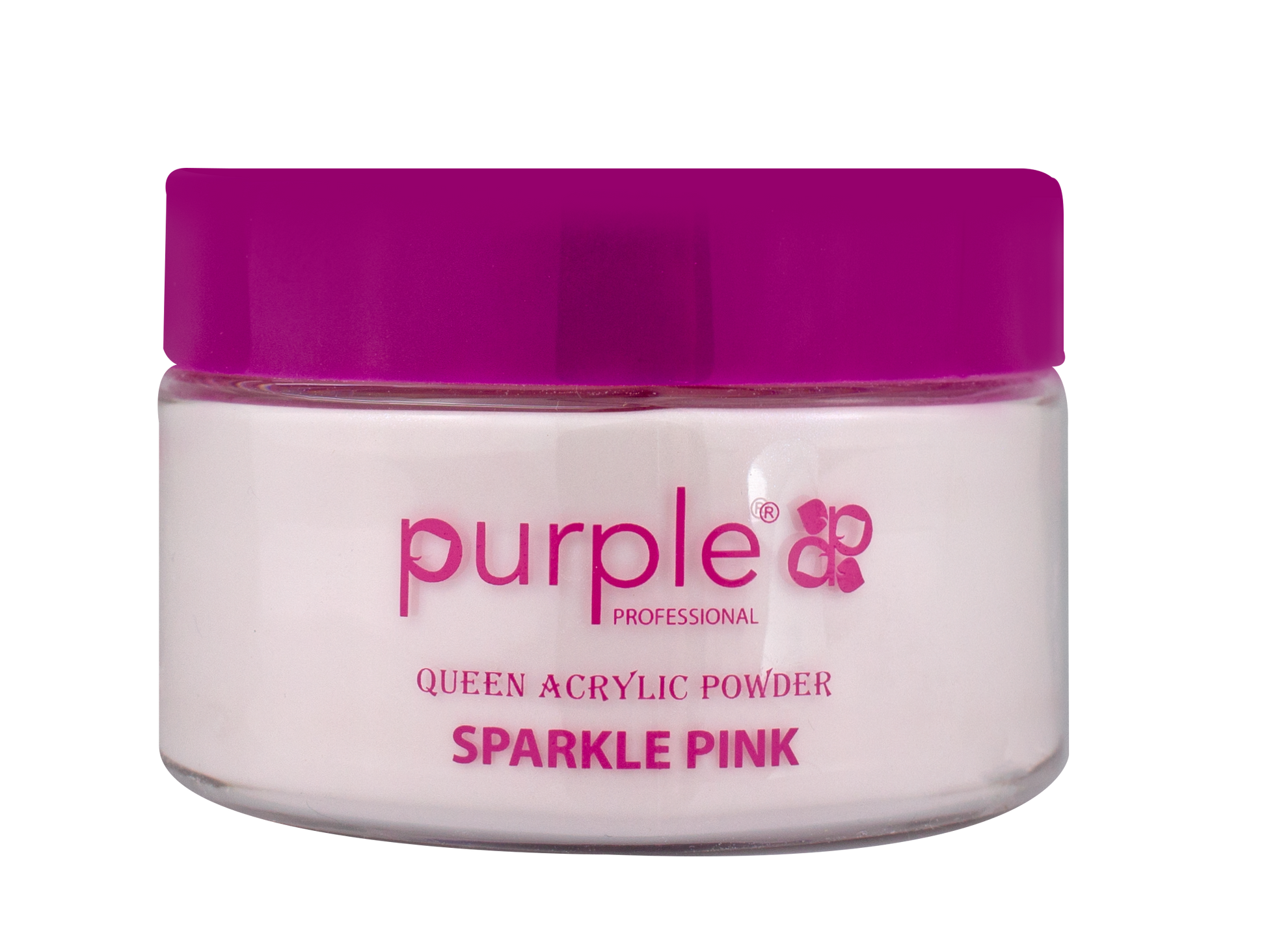 Queen Acrylic Powder Sparkle Pink 50gr - Pipa Cosmetics Purple Professional®