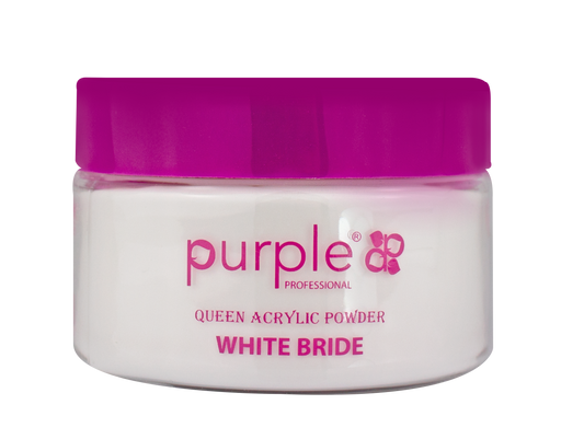 Queen Acrylic Powder White Bride 50gr - Pipa Cosmetics Purple Professional®