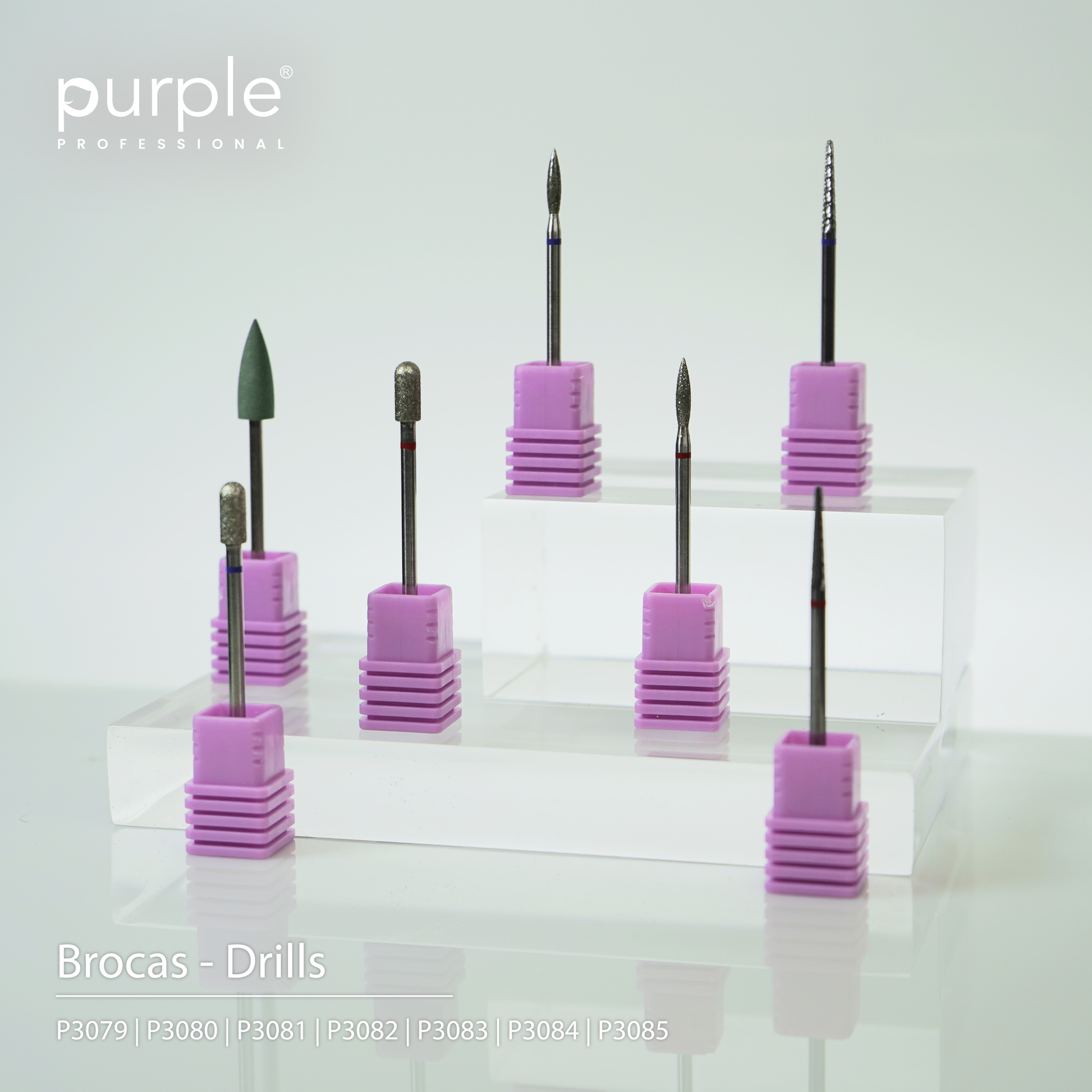 Russian Manicure Nail Drill - Cylindrical Round Top 4.0x9.0 (medium) - Pipa Cosmetics Purple Professional®