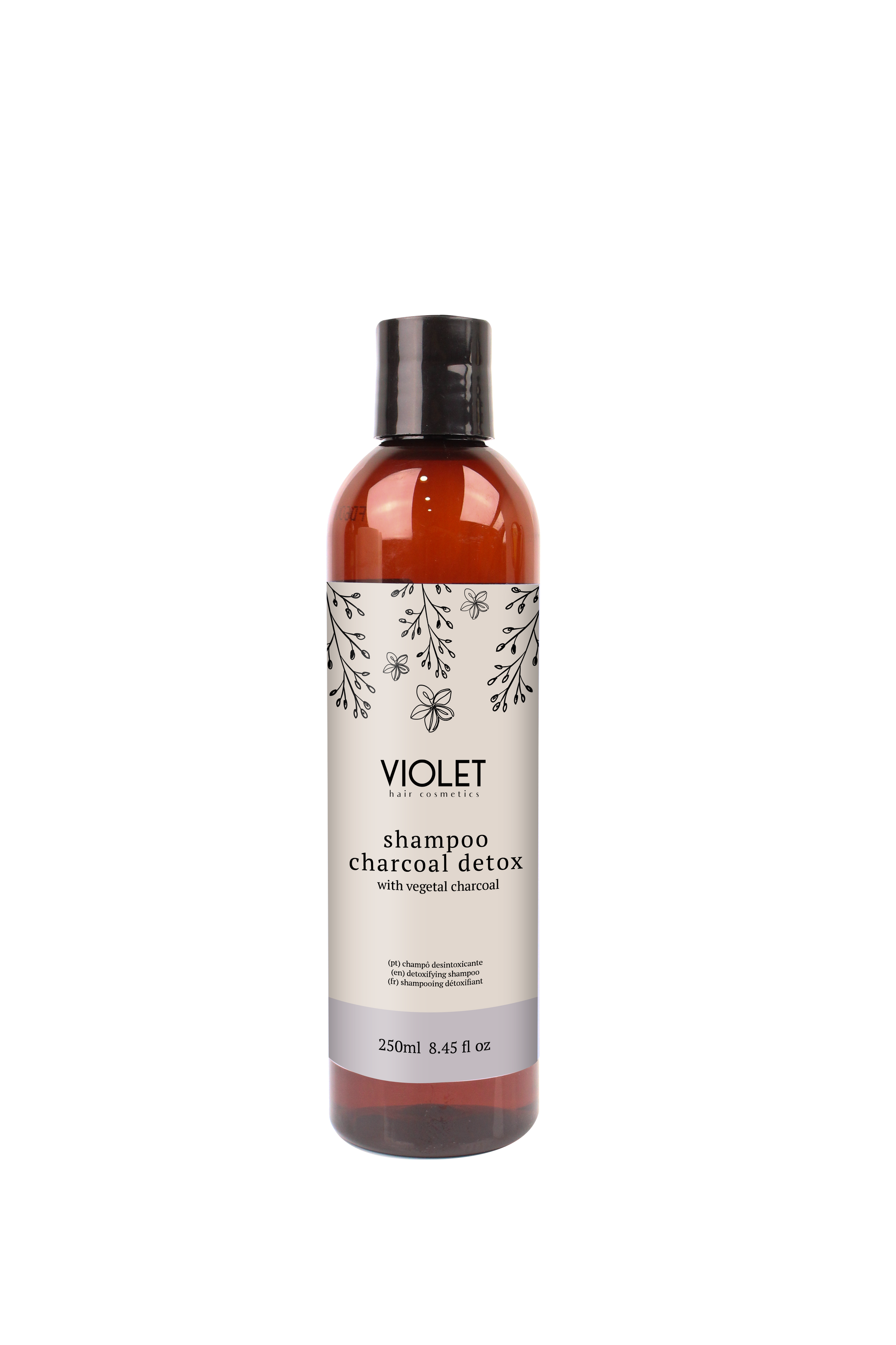 Shampoo Charcoal Detox 250ml - Pipa Cosmetics Violet Hair Cosmetics®