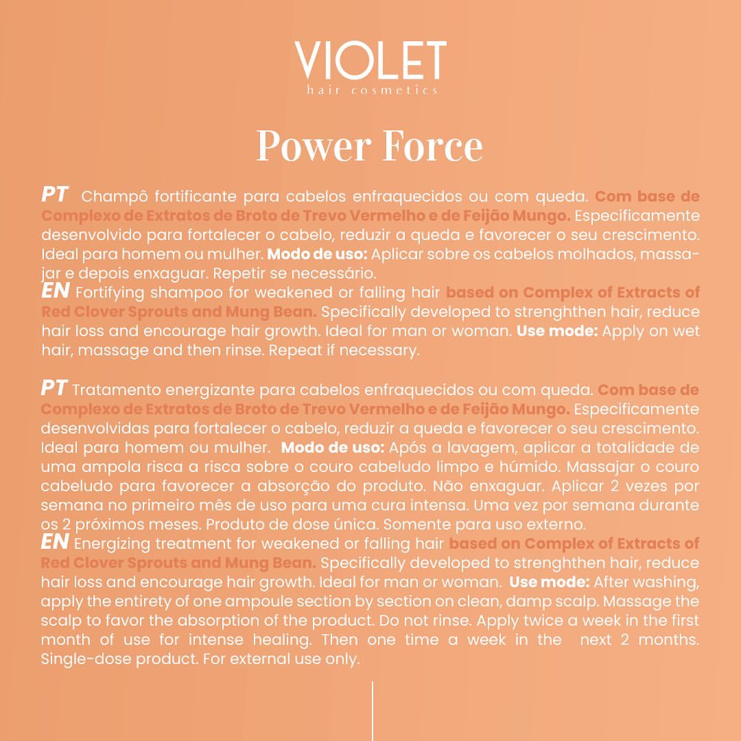 Shampoo Power Force - Pipa Cosmetics Violet Hair Cosmetics®