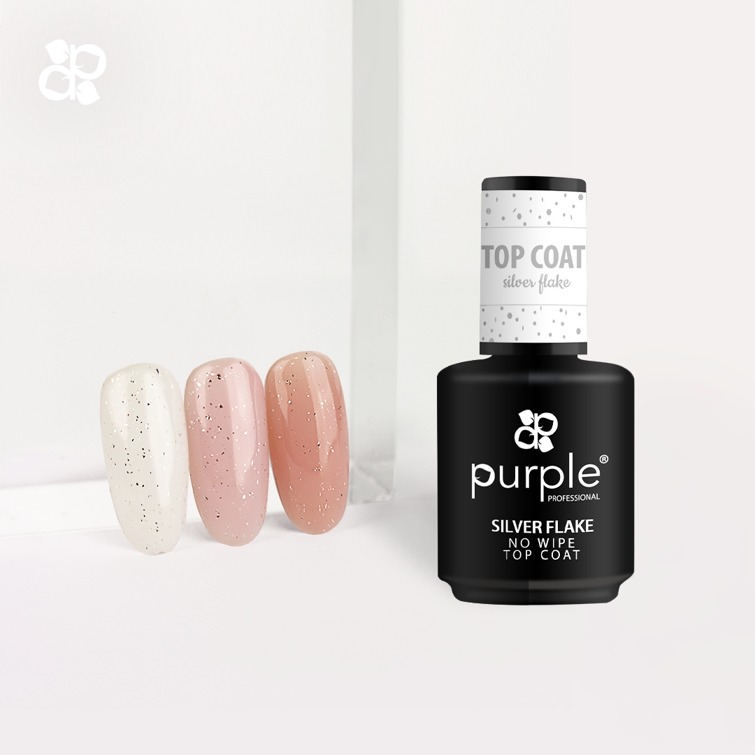 Silver Flake No Wipe Top Coat - Pipa Cosmetics Purple Professional®