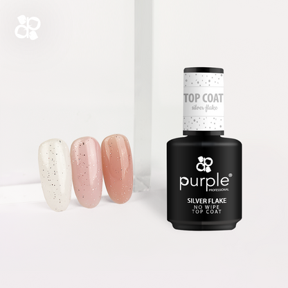 Silver Flake No Wipe Top Coat - Pipa Cosmetics Purple Professional®