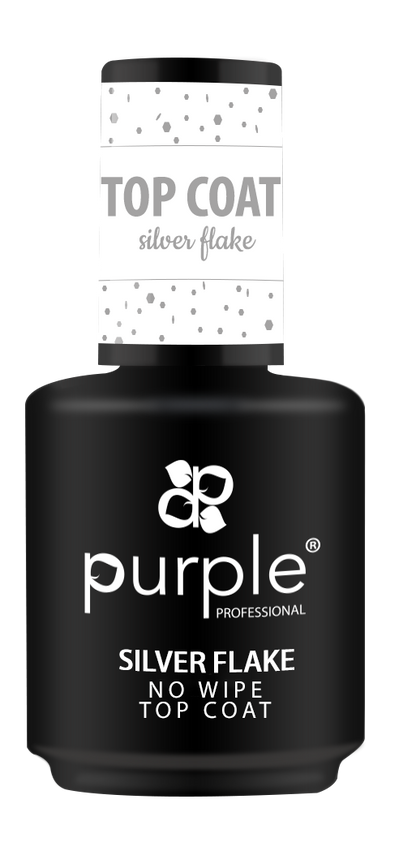 Silver Flake No Wipe Top Coat - Pipa Cosmetics Purple Professional®