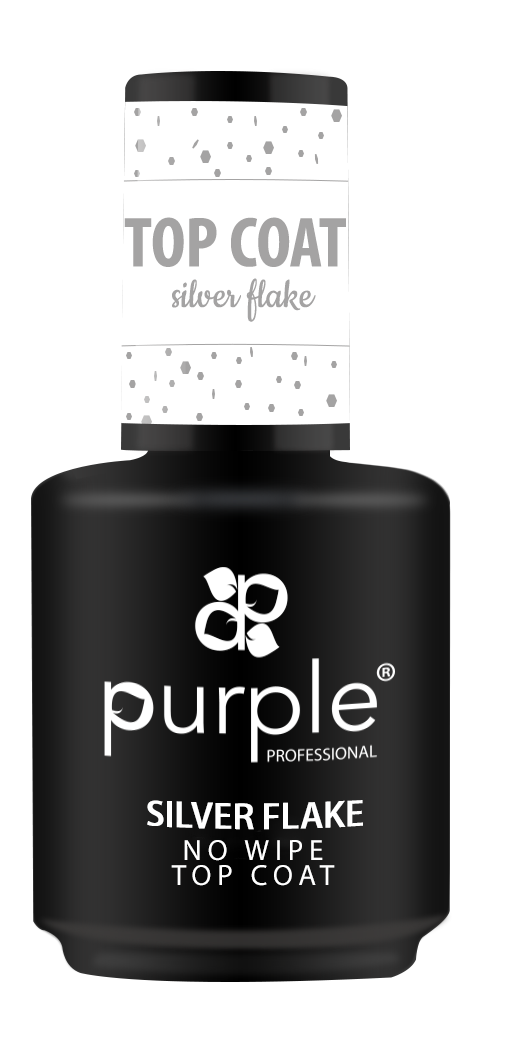 Silver Flake No Wipe Top Coat - Pipa Cosmetics Purple Professional®