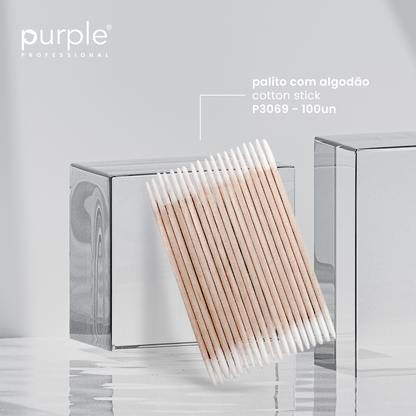 Stick With Cotton (100 Uni) - Pipa Cosmetics Purple Professional®