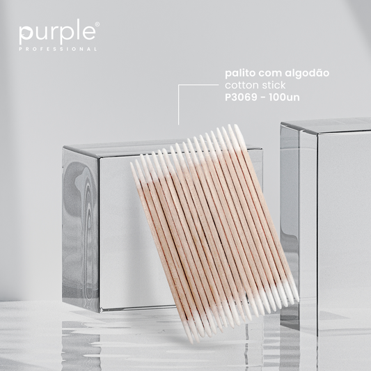 Stick With Cotton (100 Uni) - Pipa Cosmetics Purple Professional®