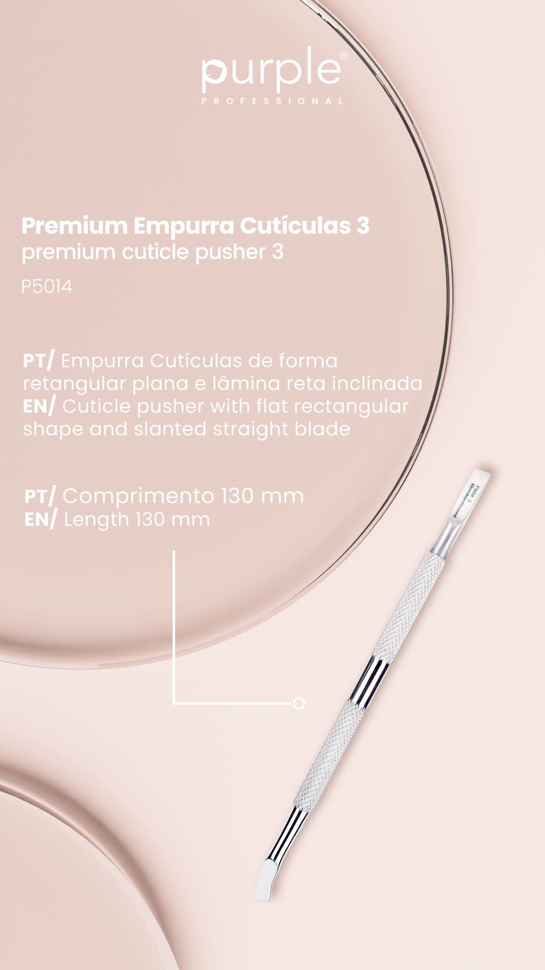 Premium Cuticle Pusher 3 130mm (japanese stainless steel)