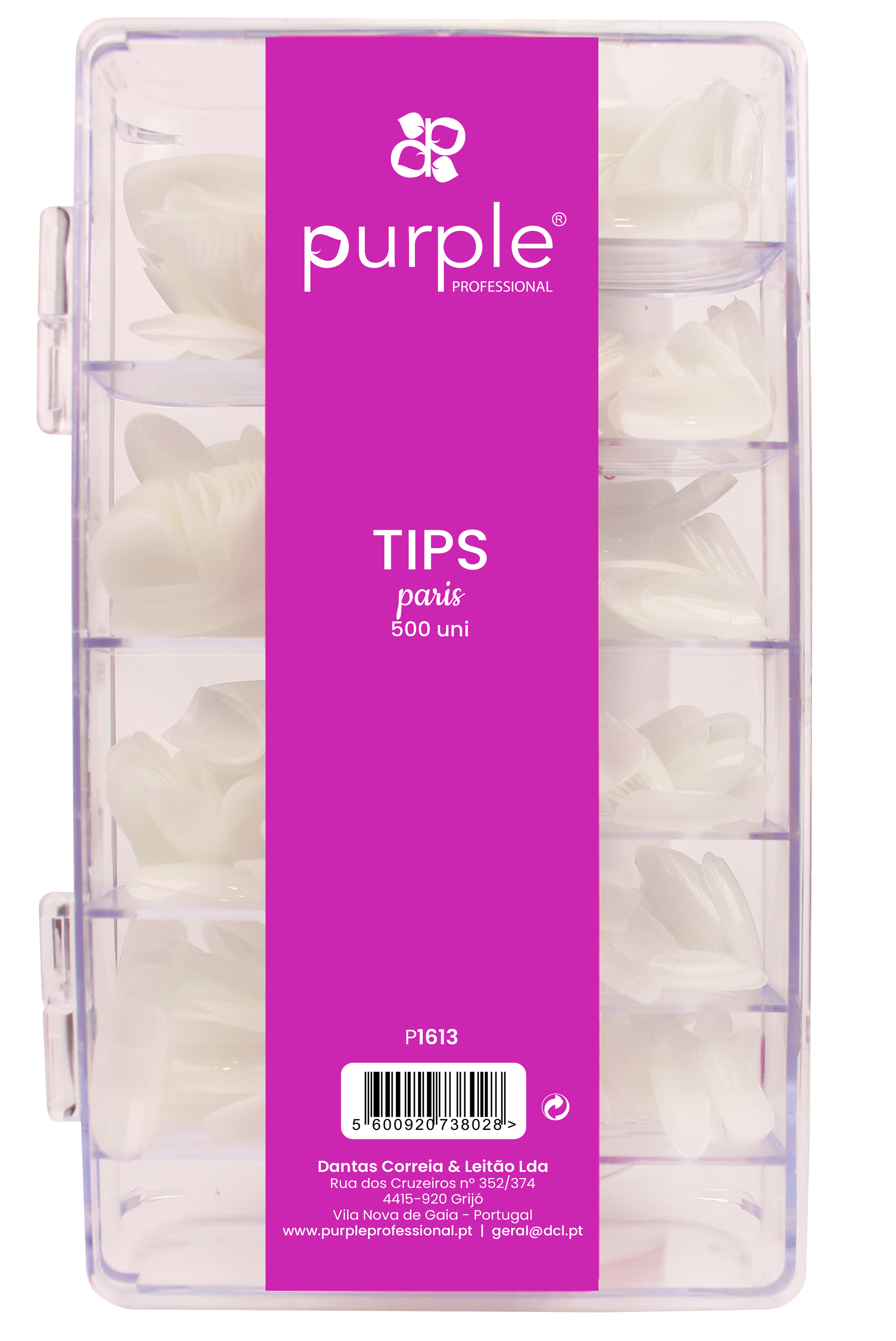 Tips Paris Natural 500 uni - Pipa Cosmetics Purple Professional®
