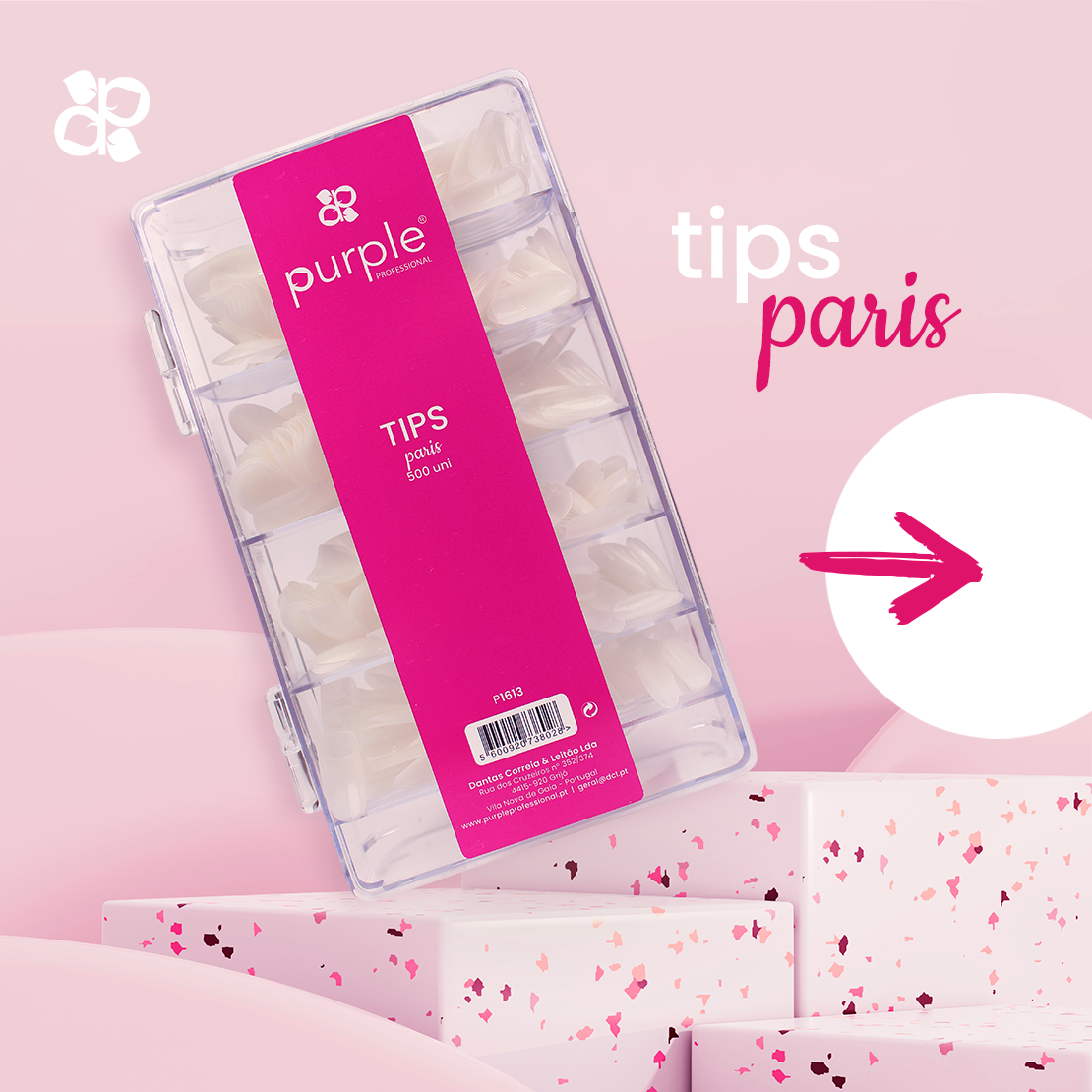 Tips Paris Natural 500 uni - Pipa Cosmetics Purple Professional®