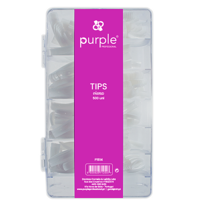 Tips Viena Natural 500uni - Pipa Cosmetics Purple Professional®