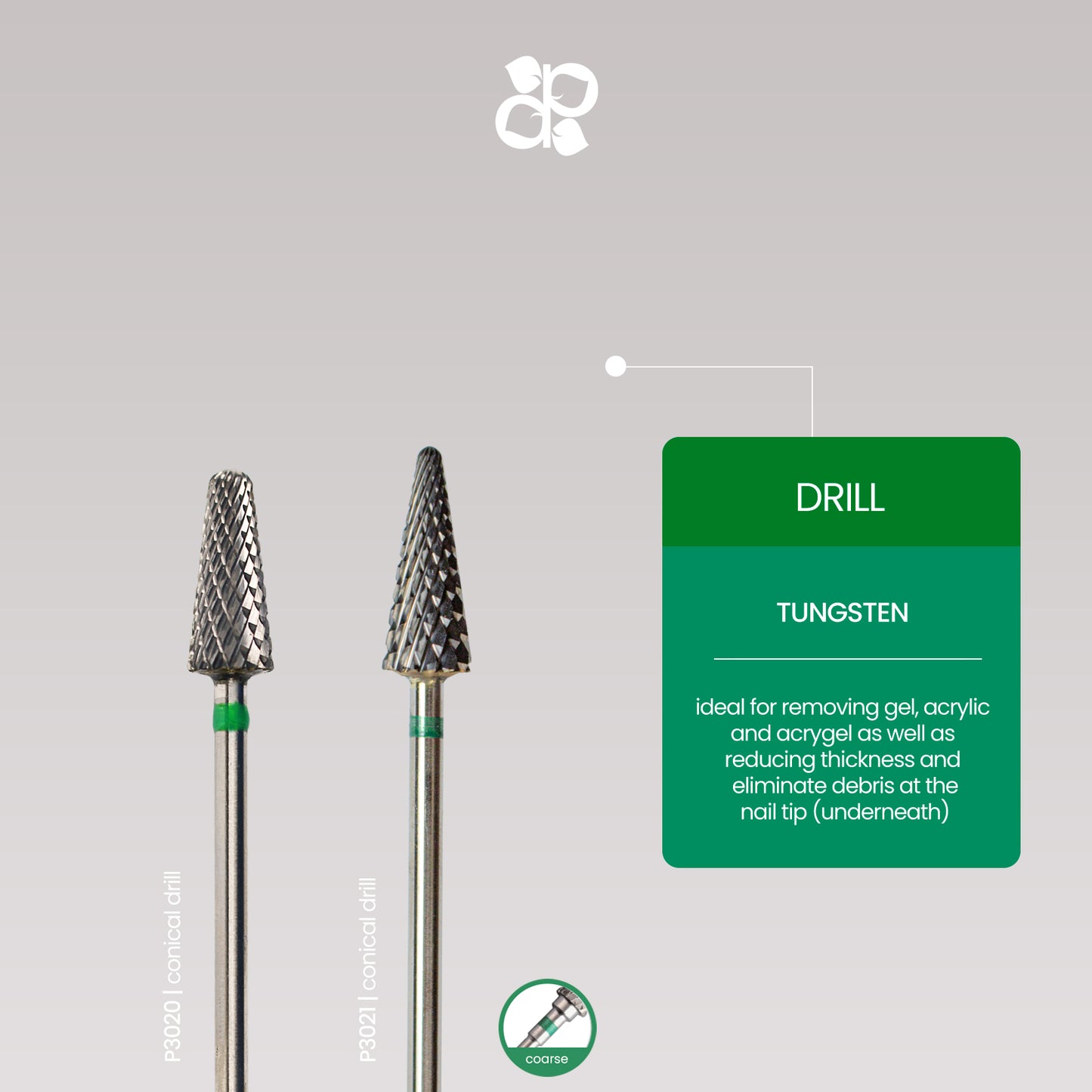 Tungsten Nail Drill - Conical 6x14.5mm (coarse) - Pipa Cosmetics Purple Professional®