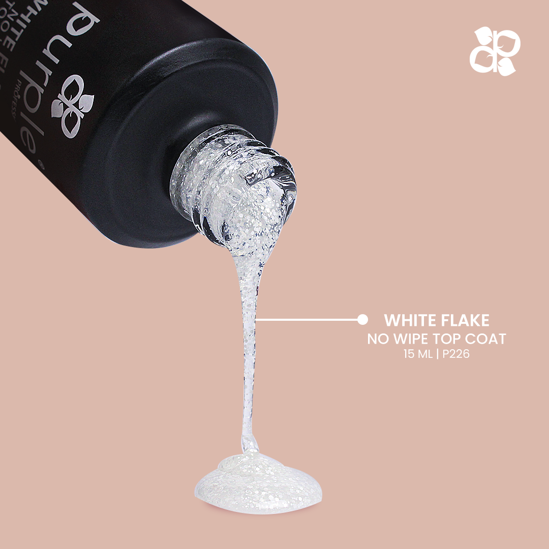 White Flake No Wipe Top Coat - Pipa Cosmetics Purple Professional®