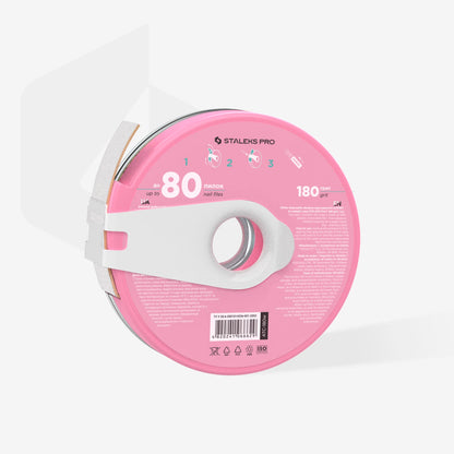 White disposable abrasive tape papmAm EXPERT in a plastic case STALEKS PRO 180 grit - Pipa Cosmetics Staleks Pro