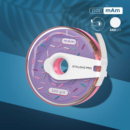 White disposable abrasive tape papmAm EXPERT in a plastic case STALEKS PRO 240 grit - Pipa Cosmetics Staleks Pro