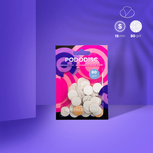 White refill pads for pedicure disc PODODISC STALEKS PRO S 80 grit (50 pc) - Pipa Cosmetics Staleks Pro