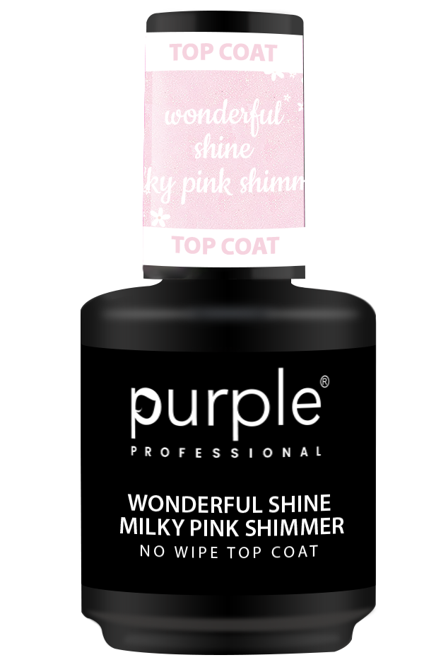 Wonderful Shine Milky Pink Shimmer  No Wipe Top Coat - Pipa Cosmetics