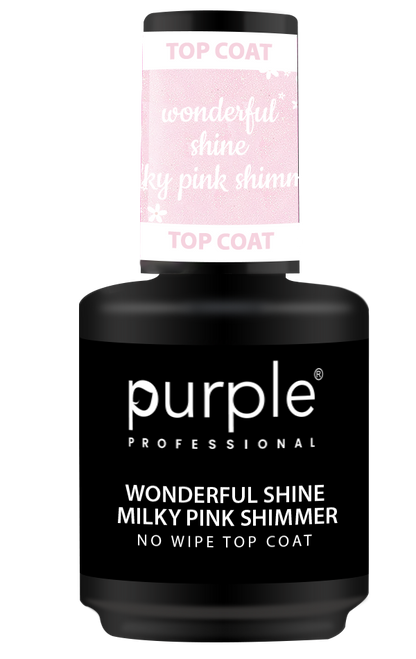 Wonderful Shine Milky Pink Shimmer  No Wipe Top Coat - Pipa Cosmetics