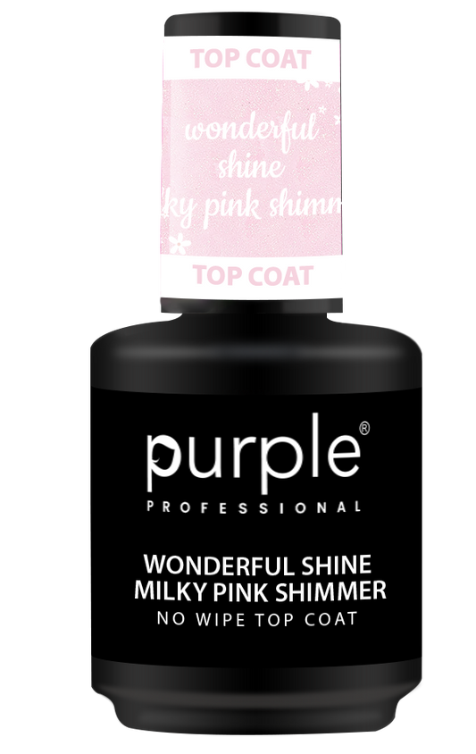 Wonderful Shine Milky Pink Shimmer  No Wipe Top Coat - Pipa Cosmetics